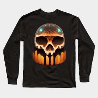 Pumpkin Skull Halloween Long Sleeve T-Shirt